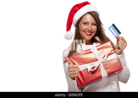 L'achat de cadeaux de Noël femme Banque D'Images