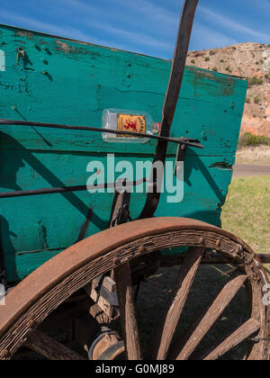 Wagon et whisky, Pioneer Amphithéâtre, parc d'état de Palo Duro, Texas. Banque D'Images