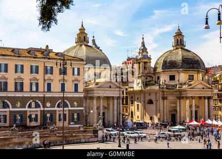 Santa Maria dei Miracoli et de Montesanto, églises à Rome Banque D'Images