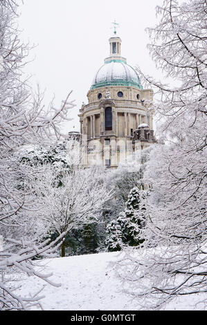 L'Ashton Memorial dans Williamson Park Lancaster, Lancashire, Angleterre, en hiver Banque D'Images