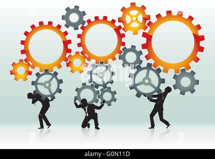 En travaillant avec Le concept commercial Cogs-Abstract, tracez à partir de mon esquisse, les figures humaines sont dans différentes couches Illustration de Vecteur