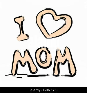 Happy mother's day battant lettres peintes. Illustration 2D Banque D'Images