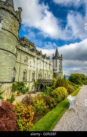 Inveraray Castle dans l'ouest de l'Écosse, sur les rives du Loch Fyne Banque D'Images