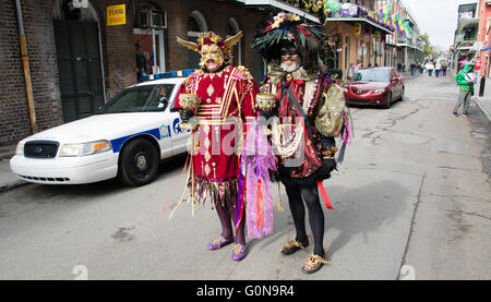 Mardi Gras 2015, St Ann's Parade, Quartier français, la Nouvelle Orléans, Louisiane, USA Banque D'Images