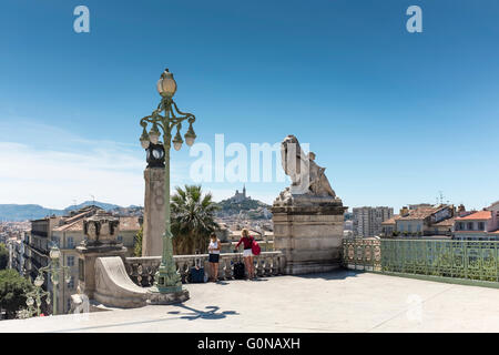 Vue de la gare de Marseille, gare Saint Charles, Bouches du Rhône, Provence-Alpes-Côte d'azur , france Banque D'Images