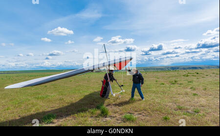 Diego Calderoni se dirigeant vers le site de lancement Banque D'Images