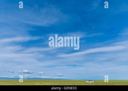 Diego Calderoni équitation les thermiques au dessus de l'Idaho Hammett Banque D'Images