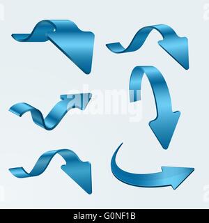 Illustration 3d abstrait de flèches vertes. Composants pour vecteur d'étapes de processus, de promotion, de présentation et d'affaires. Illustration de Vecteur