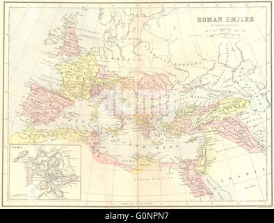 EUROPE : Ancien Empire romain, 1870 carte antique Banque D'Images