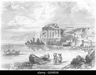 Italie : Sicile : Rock & Scylla, antique print 1870 Banque D'Images