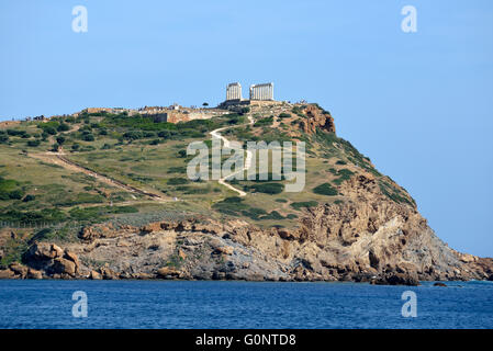 Temple de Poséidon au cap Sounion, Attique, Grèce Banque D'Images