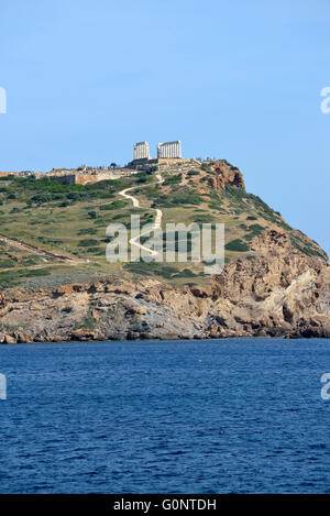 Temple de Poséidon au cap Sounion, Attique, Grèce Banque D'Images