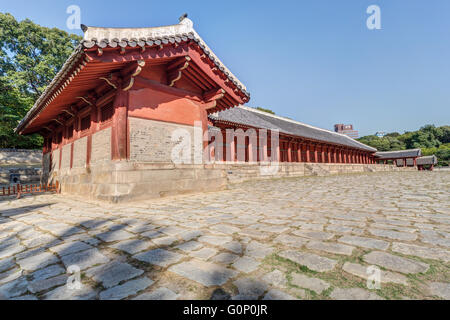 Jeongjeon - salle principale du complexe Sanctuaire de Jongmyo, à Séoul Banque D'Images