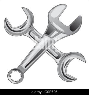 Clé dynamométrique outils est isolé sur fond blanc Illustration de Vecteur