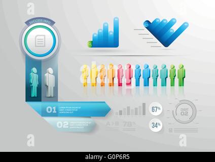 Les gens Vector infographic template de conception. Les éléments sont séparément en couches en fichier vectoriel. Illustration de Vecteur