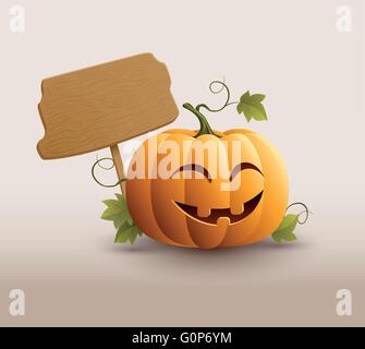 Pumkin et bannière. Vector illustration. Illustration de Vecteur