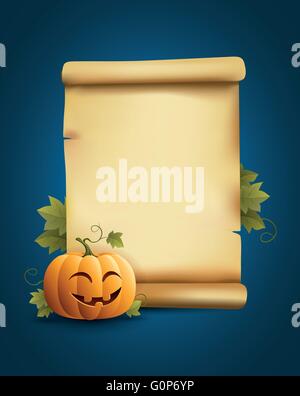 Pumkin et bannière. Vector illustration. Illustration de Vecteur