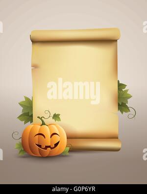 Pumkin et bannière. Vector illustration. Illustration de Vecteur