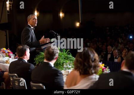 Président américain Barack Obama prononce une allocution au cours de la White House Correspondents Association 3 mai 2014 Dîner à Washington, D.C. Banque D'Images