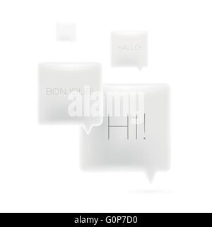 Carré blanc brillant vecteur bulle groupe. Illustration de Vecteur