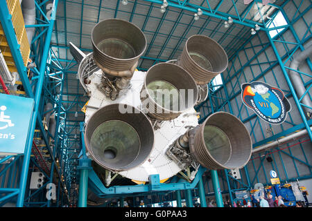 Fusée Saturn V du programme Apollo, Saturn V complexe, Kennedy Space Center, Merritt Island, Florida, USA Banque D'Images