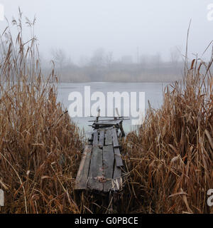 La beauté du matin brouillard sur le pont mystique Banque D'Images