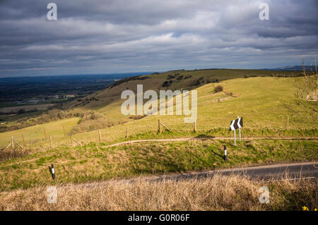 Le point de vue de l'ensemble de Ditchling Beacon South Downs, England, UK Banque D'Images