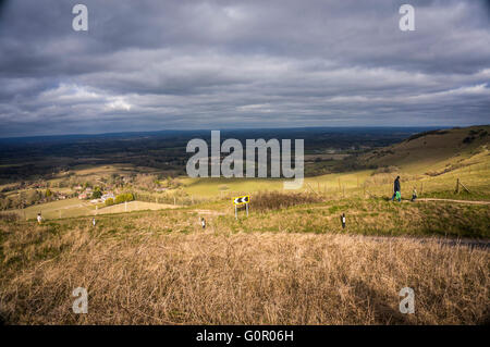 La vue de Ditchling Beacon à travers l'East Sussex Weald, England, UK Banque D'Images