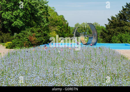 Jardin fleuri de au parc Herastrau, Bucarest, Roumanie. Banque D'Images