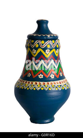 La poterie colorée décoration égyptienne (navire Kolla) Banque D'Images