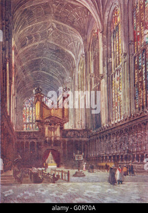 CAMBRIDGE : Collèges : King's College Chapel Choir, antique print 1907 Banque D'Images