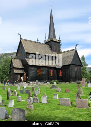 Église Lom dans le centre-ville de Lom dans le district de Gudbrandsdal en Oppland, Norvège Banque D'Images