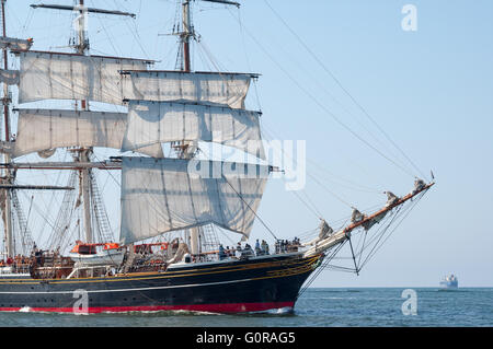 Tallship clipper Stad Amsterdam, sur la mer du Nord, défilé de voilier Amsterdam, Pays-Bas 2005 Banque D'Images