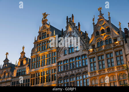 Guildhouses sur la Grand-place Anvers Belgique Banque D'Images