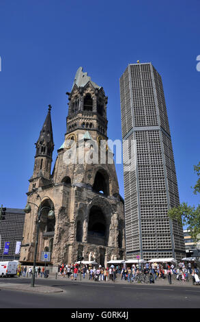 Kaiser Wilhelm Memorial Church, Breitscheidplatz, Charlottenburg, Berlin, Allemagne / Kaiser-Wilhelm-Gedachtniskirche, Kaiser-Wilhelm-Ged ?chtniskirche, Gedachtniskirche, Ged ?chtniskirche Banque D'Images