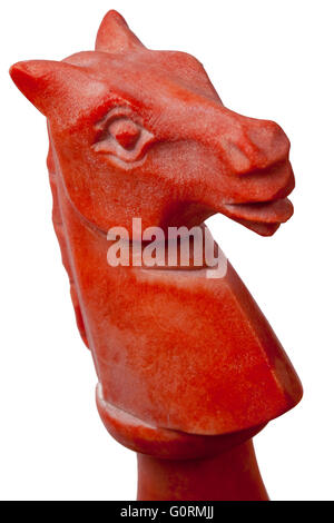 Conseil d'échecs découpe d'albâtre sur fond blanc Banque D'Images