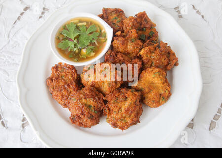 Croquettes de poisson thaï, selective focus, Banque D'Images