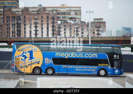 New York 1 mégabits company autobus bus double decker arrêté seule flotte coach entreprise flotte livery Banque D'Images