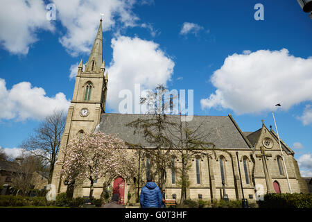 Rams bas public art armoiries Ramsbottom village Ashton brothers a fait don de terres agricoles comme site pour l'église St Paul qui c Banque D'Images