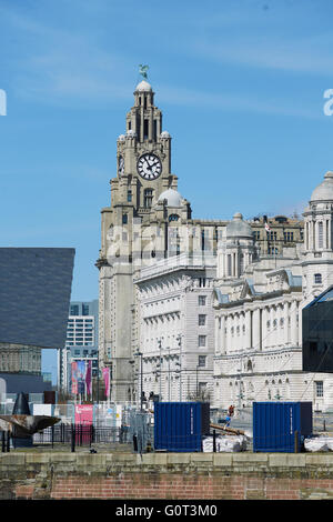 Liverpool albert dock Royal Liver Building bâtiments Le Liver Building est un bâtiment classé de Liverpool, en Angleterre. Je Banque D'Images