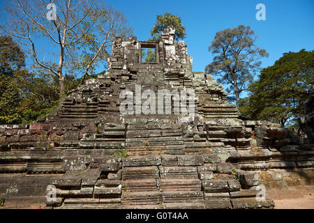 Temple de Preah Pithu Group, Angkor Thom (12ème siècle temple complexe), site du patrimoine mondial d'Angkor, Siem Reap, Cambodge Banque D'Images