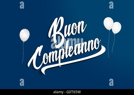 Illustration De Joyeux Anniversaire En Langue Italienne Photo Stock Alamy