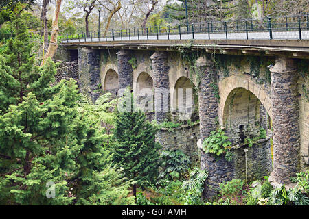 Vieux pont de chemin de fer à Monte, Madeira, Portugal Banque D'Images