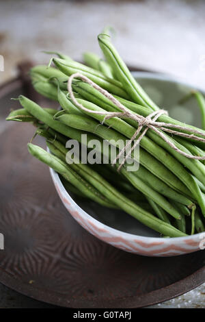 Haricots verts frais Banque D'Images