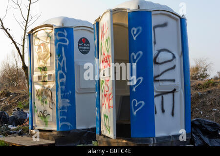 Camp de réfugiés et de migrants 'The Jungle', Calais, Nord de la France Banque D'Images