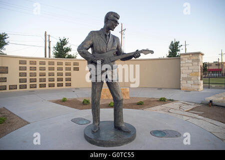 Statue de Buddy Holly à Lubbock, Texas. Charles Hardin Holley (7 septembre 1936 - 3 février 1959), connu sous le nom de Buddy Holly. Banque D'Images