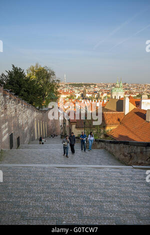 Vieux château escaliers, Stare Zamecke., Prague, République Tchèque, Europe Banque D'Images