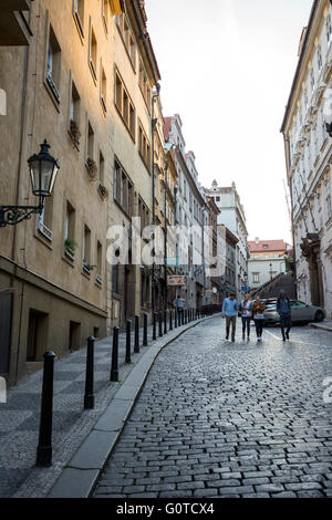 Castle Steps et rue Thunovska, Prague, République Tchèque Banque D'Images