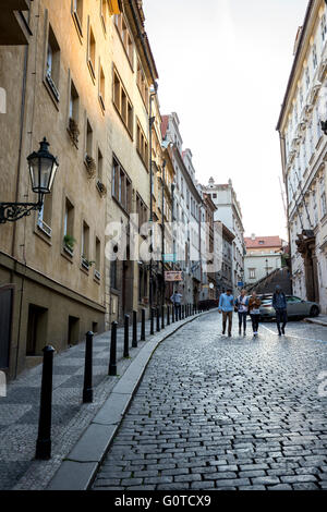 Castle Steps et rue Thunovska, Prague, République Tchèque Banque D'Images