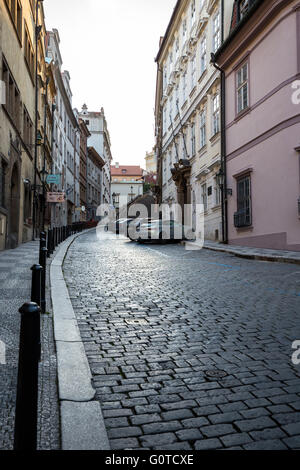 Castle Steps et rue Thunovska, Prague, République Tchèque Banque D'Images